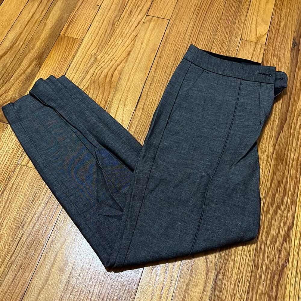 Express Gray High Waisted Ankle Work Pant with pockets.